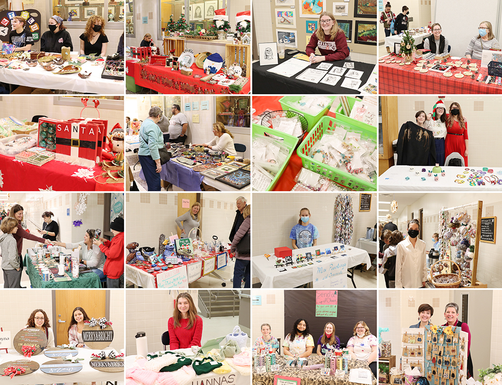 photo collage of craft fair