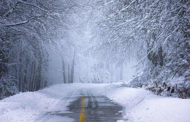 photo of snowy road